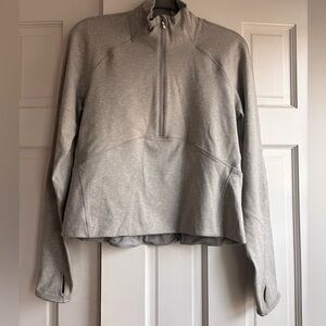 Lululemon X peloton Gray Cropped Quarter-Zip Pullover